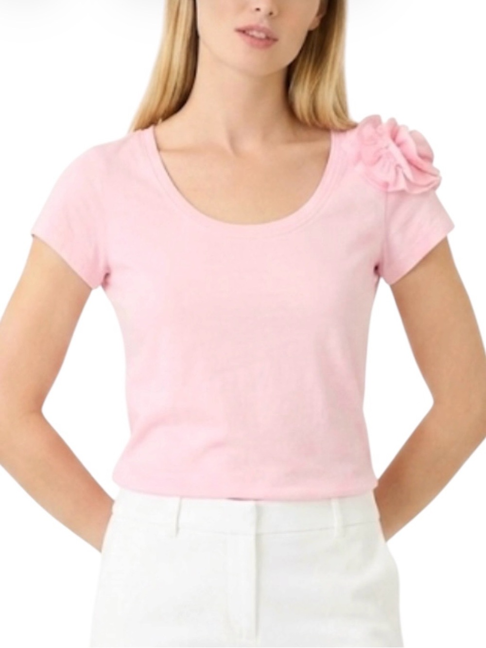 Banana Republic Flower T-shirt Y2K Top Cotton Romantic Feminine